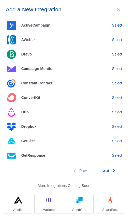 ConvertKit integration step