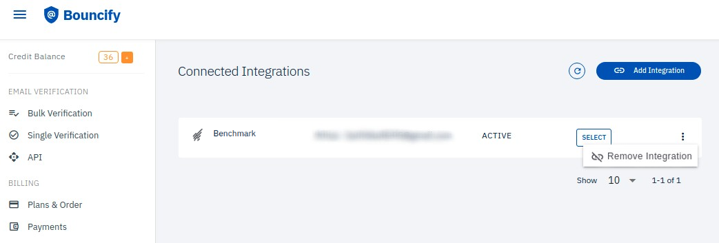 Benchmark integration step