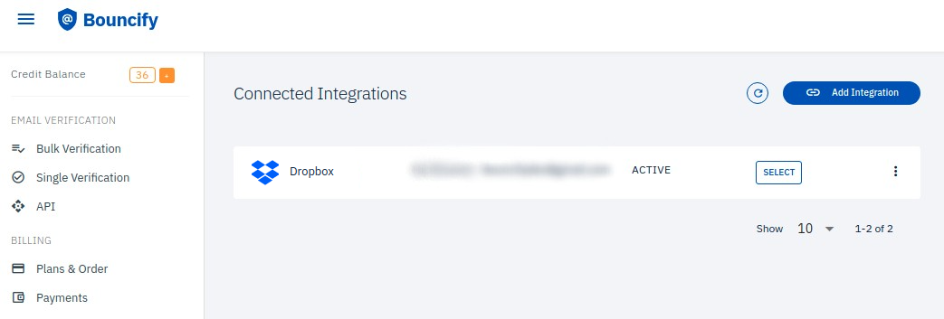 Dropbox integration step