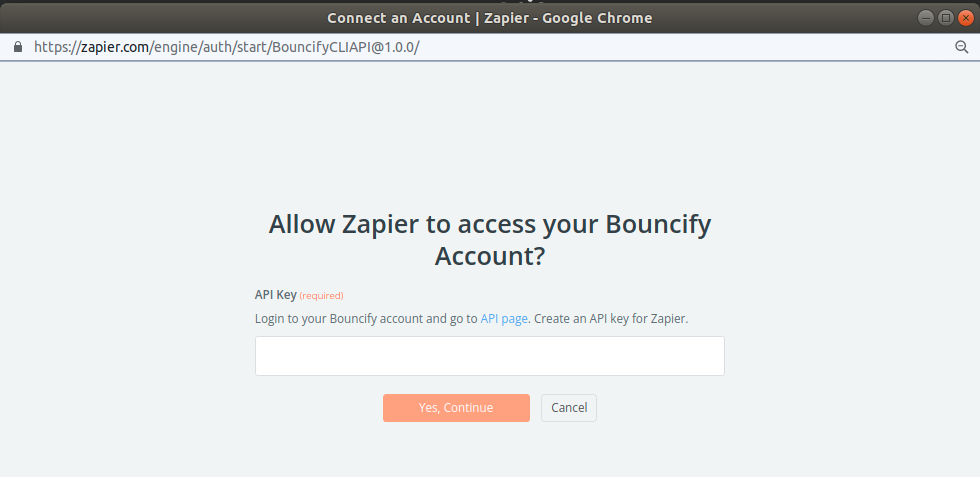 Zapier integration step