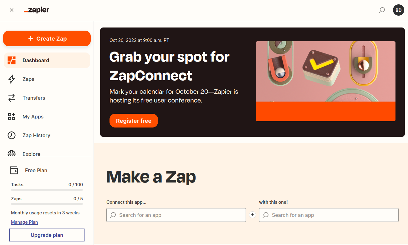 Zapier integration step