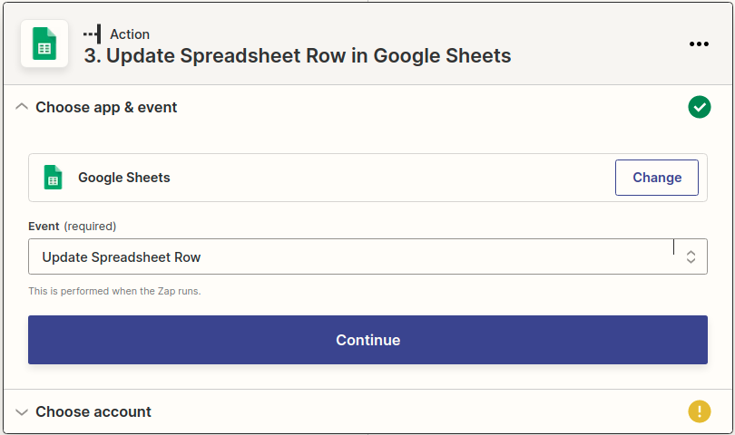 Zapier integration step