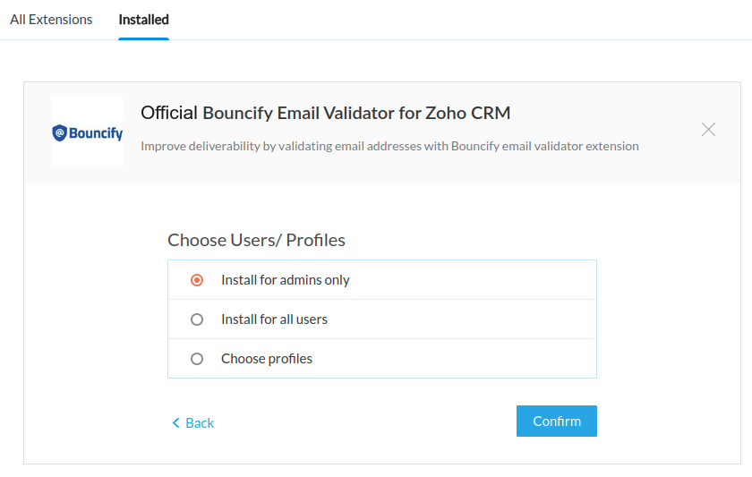 Zoho CRM integration step