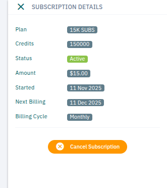 Subscription Details